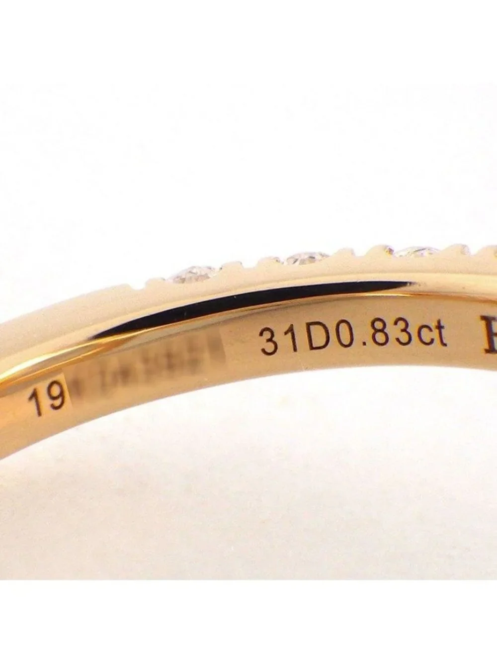 Hermes Ring Fitness Toggle Motif Half Circle Points Diamond PG